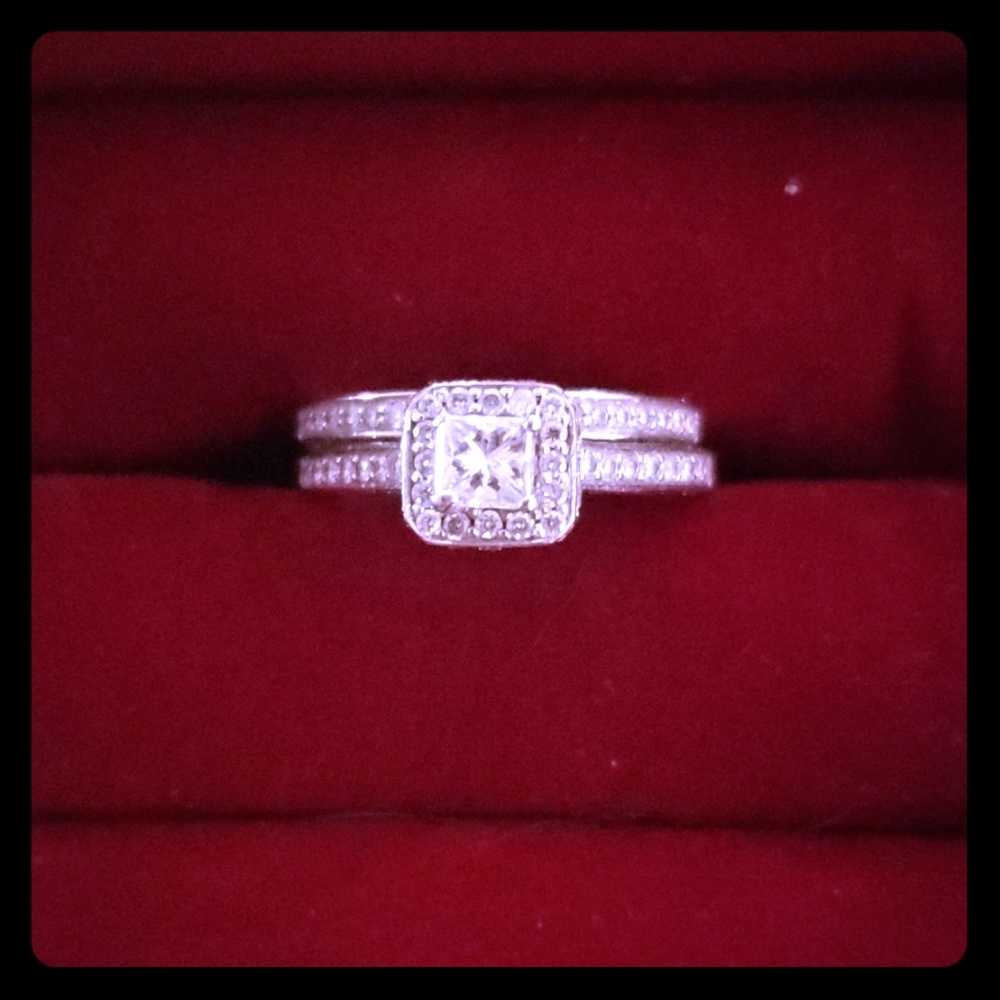 White gold and diamond wedding set.
